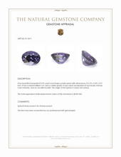 0.95 Ct. Purple Spinel from Ceylon (Sri Lanka) Appraisal
