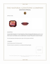 1.18 Ct. Red Garnet from Ceylon (Sri Lanka) Appraisal