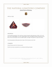 1.86 Ct. Garnet from Ceylon (Sri Lanka) Appraisal