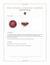 0.96 Ct. Red Almandine Garnet from Ceylon (Sri Lanka) Appraisal