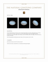 20.23 Ct. Blue Flash Cabochon Moonstone from Ceylon (Sri Lanka) Appraisal