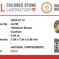 3.25 Ct. Chrysoberyl from Ceylon (Sri Lanka) Scan Report