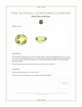 1.02 Ct. Yellow Chrysoberyl from Ceylon (Sri Lanka) Appraisal