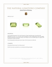 3.20 Ct. Yellowish Green Chrysoberyl from Ceylon (Sri Lanka) Appraisal