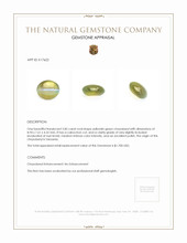 2.85 Ct. Greenish Yellow Cabochon Chrysoberyl from Tanzania Appraisal