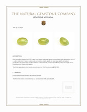 1.22 Ct. Cabochon Chrysoberyl from Ceylon (Sri Lanka) Appraisal