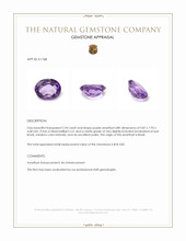 2.24 Ct. Purple Amethyst from Brazil Appraisal