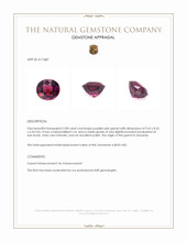 3.98 Ct. Purplish Pink Garnet from Tanzania Appraisal