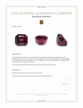 2.76 Ct. Purplish Red Rhodolite Garnet from Ceylon (Sri Lanka) Appraisal