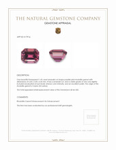 1.45 Ct. Purplish Pink Rhodolite Garnet from Ceylon (Sri Lanka) Appraisal