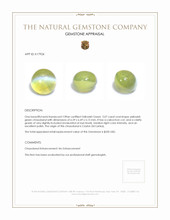 2.07 Ct. Cabochon Chrysoberyl from Ceylon (Sri Lanka) Appraisal