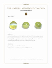2.07 Ct. Cabochon Chrysoberyl from Ceylon (Sri Lanka) Appraisal