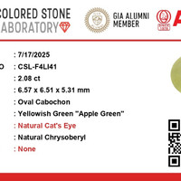 2.07 Ct. Cabochon Chrysoberyl from Ceylon (Sri Lanka) Scan Report