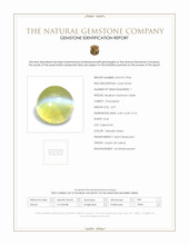 2.07 Ct. Yellowish Green Cabochon Chrysoberyl from Ceylon (Sri Lanka) Scan Report