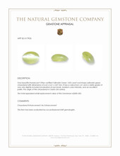 0.83 Ct. Yellowish Green Cabochon Chrysoberyl from Ceylon (Sri Lanka) Appraisal