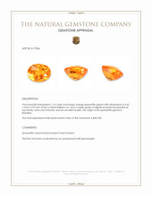 1.16 Ct. Spessartite Garnet from Namibia Appraisal