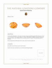 1.04 Ct. Spessartite Garnet from Namibia Appraisal