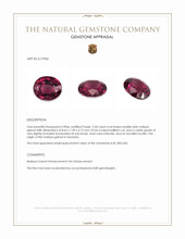 2.50 Ct. Reddish Pink Malaya Garnet from Tanzania Appraisal