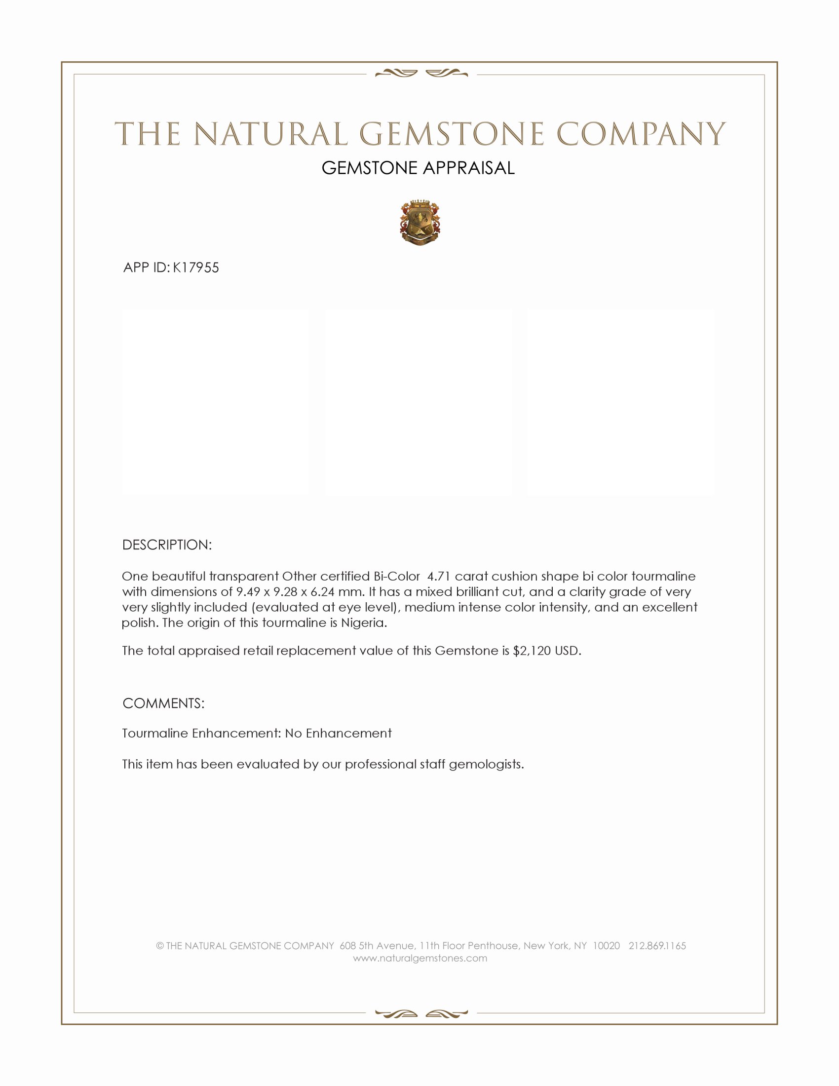 4.71 Ct. Tourmaline from Nigeria