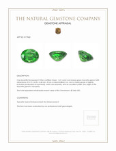 1.67 Ct. Tsavorite Garnet from Tanzania Appraisal