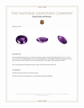 1.64 Ct. Amethyst from Brazil Appraisal