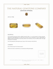9.16 Ct. Greenish Yellow Zircon from Tanzania Appraisal