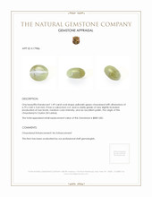 1.49 Ct. Yellowish Green Cabochon Chrysoberyl from Ceylon (Sri Lanka) Appraisal
