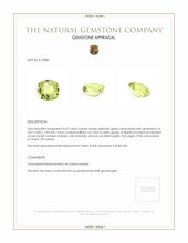0.67 Ct. Yellowish Green Chrysoberyl from Ceylon (Sri Lanka) Appraisal