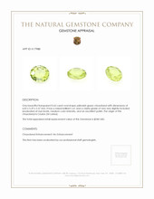 0.65 Ct. Yellowish Green Chrysoberyl from Ceylon (Sri Lanka) Appraisal