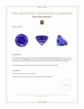2.07 Ct. Violetish Blue Tanzanite from Tanzania Appraisal