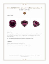 1.47 Ct. Rhodolite Garnet from Ceylon (Sri Lanka) Appraisal