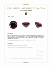 1.31 Ct. Purplish Pink Rhodolite Garnet from Ceylon (Sri Lanka) Appraisal