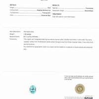 1.25 Ct. Paraiba Tourmaline from Mozambique Scan Report