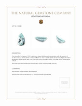 12.22 Ct. Bluish Green Aquamarine from Brazil Appraisal