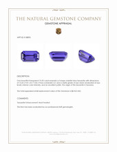 10.20 Ct. Violetish Blue Tanzanite from Tanzania Appraisal
