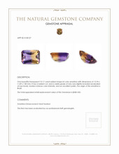 10.17 Ct. Bi Color Ametrine from Brazil Appraisal