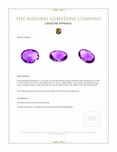 17.45 Ct. Pinkish Purple Amethyst from Brazil Appraisal