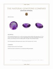 22.51 Ct. Purple Amethyst from Brazil Appraisal