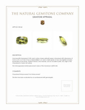 2.80 Ct. Yellowish Green Chrysoberyl from Ceylon (Sri Lanka) Appraisal