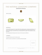 2.66 Ct. Yellowish Green Chrysoberyl from Ceylon (Sri Lanka) Appraisal