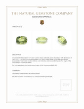 1.57 Ct. Yellowish Green Chrysoberyl from Ceylon (Sri Lanka) Appraisal