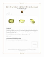 2.64 Ct. Yellowish Green Chrysoberyl from Ceylon (Sri Lanka) Appraisal