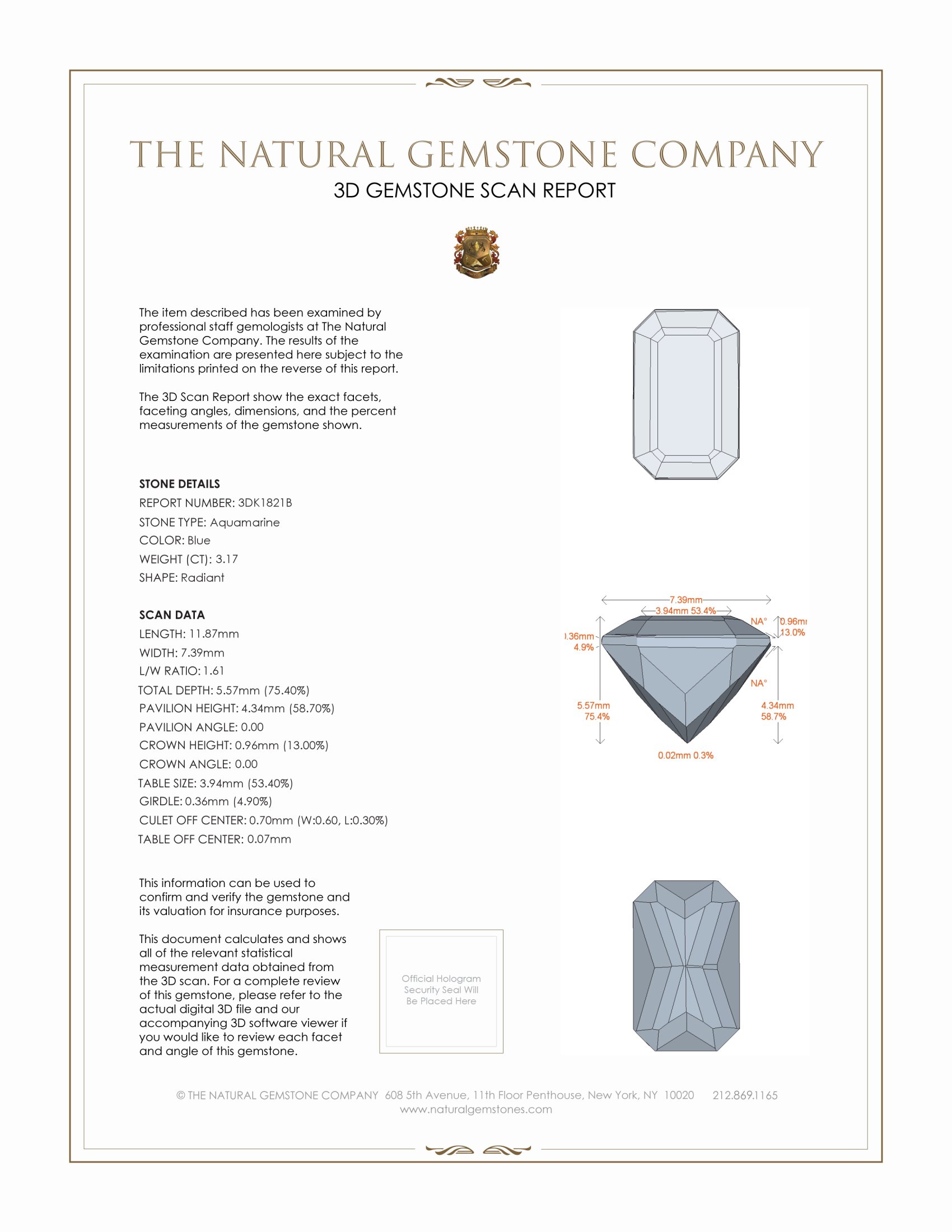 3.17 Ct. Aquamarine from Mozambique