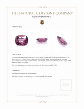0.88 Ct. Purplish Pink Spinel from Ceylon (Sri Lanka) Appraisal