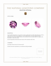 1.55 Ct. Purplish Pink Tourmaline from Ceylon (Sri Lanka) Appraisal