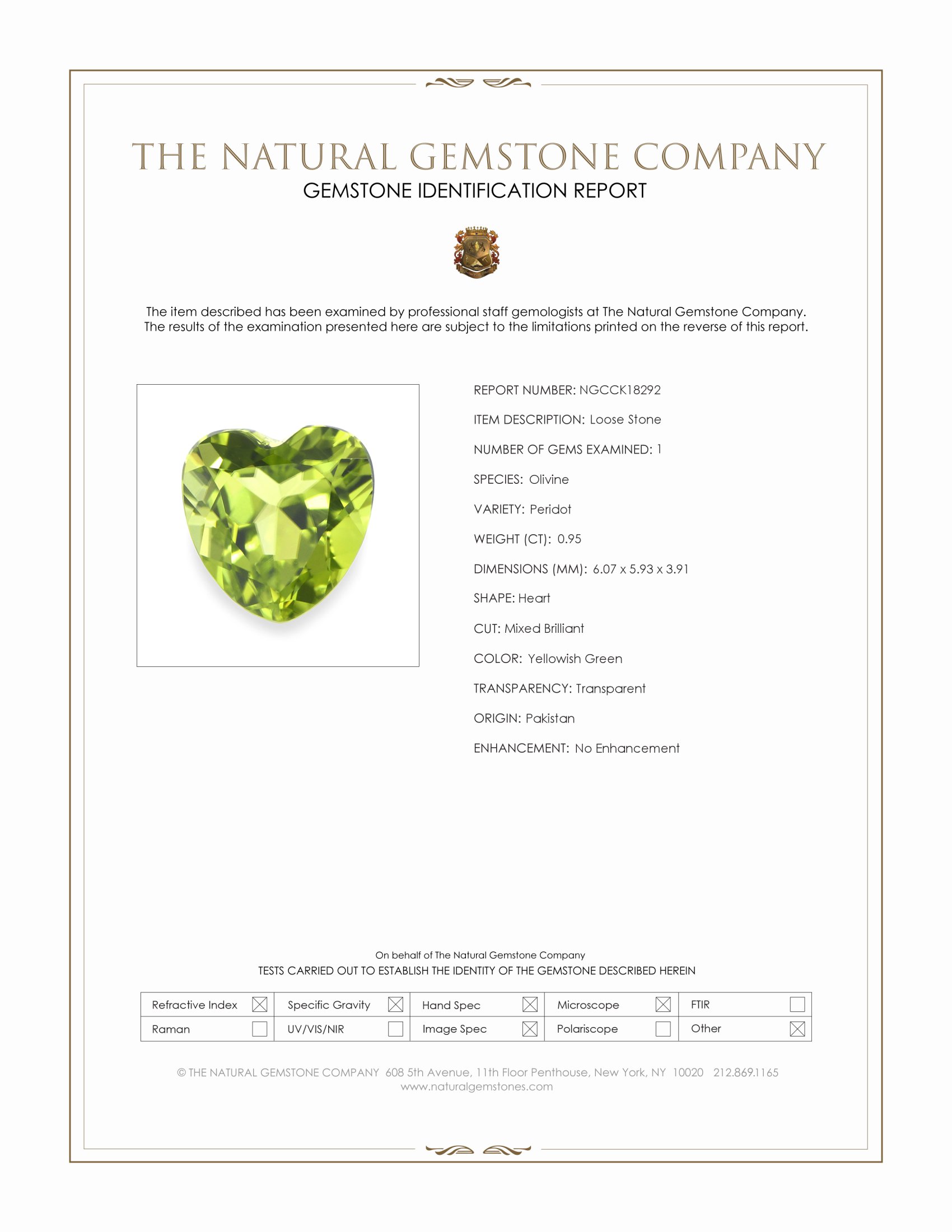 0.95 Ct. Peridot from Pakistan