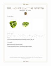1.27 Ct. Yellowish Green Peridot from Pakistan Appraisal