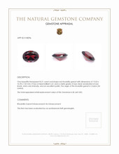8.21 Ct. Red Rhodolite Garnet from Ceylon (Sri Lanka) Appraisal