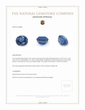 1.06 Ct. Blue Spinel from Ceylon (Sri Lanka) Appraisal
