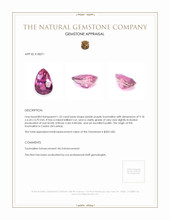 1.53 Ct. Pinkish Purple Tourmaline from Ceylon (Sri Lanka) Appraisal